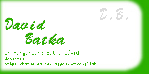 david batka business card